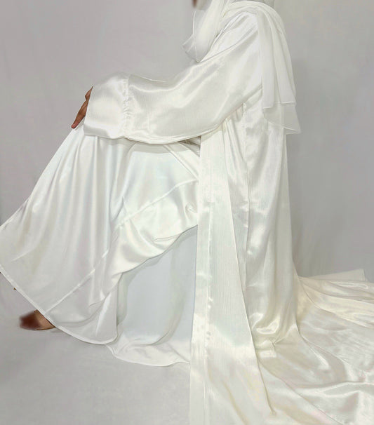 NOOR ABAYA in Pearl White